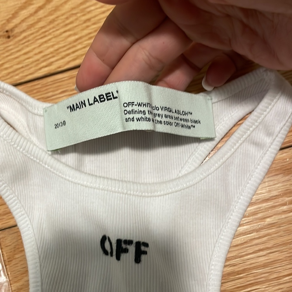 Off White Row Tank - Picture 5 of 7